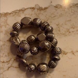 Intricate Silver Beaded Bracelet